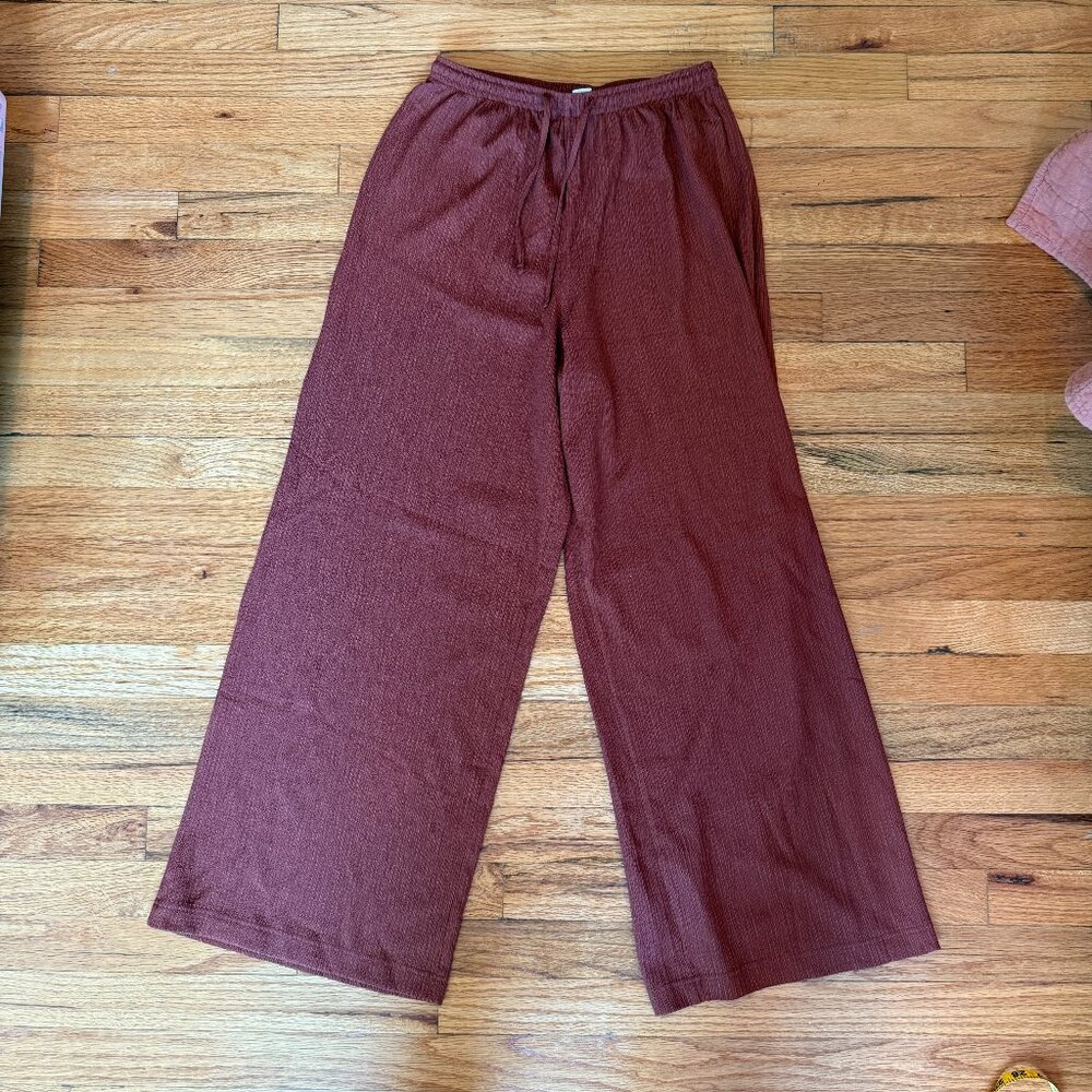 H&M Wide Leg High Waist Relaxed Lounge Drawstring Pants